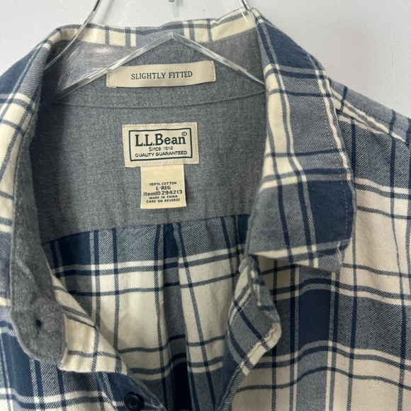 Ll Bean Flannel Men's Scotch Plaid Flannel Shirt, Slightly Fitted Large 1960 - Picture 2 of 3